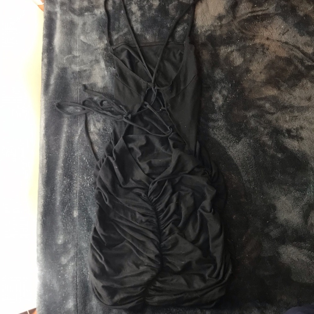 Black lace up dress - Picture 2 of 5
